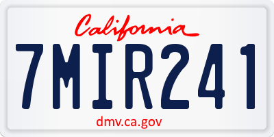 CA license plate 7MIR241