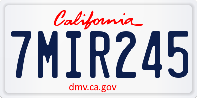 CA license plate 7MIR245