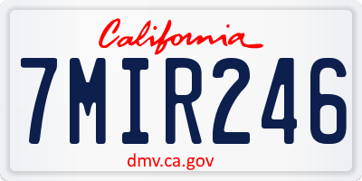 CA license plate 7MIR246