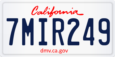 CA license plate 7MIR249