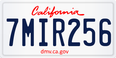 CA license plate 7MIR256