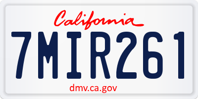 CA license plate 7MIR261
