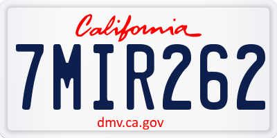 CA license plate 7MIR262