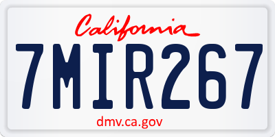 CA license plate 7MIR267