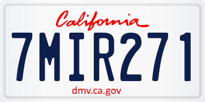 CA license plate 7MIR271