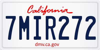 CA license plate 7MIR272