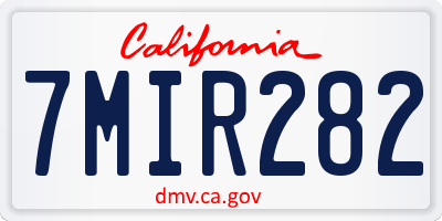 CA license plate 7MIR282