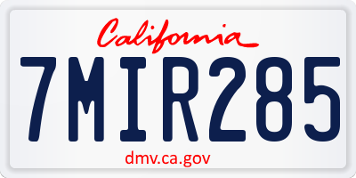 CA license plate 7MIR285