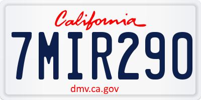 CA license plate 7MIR290