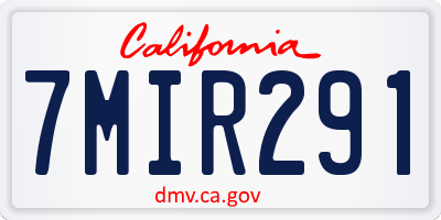 CA license plate 7MIR291