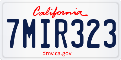 CA license plate 7MIR323