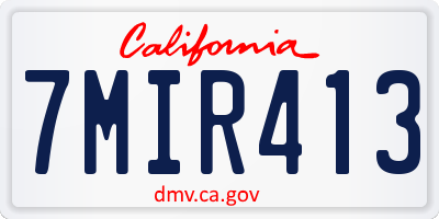 CA license plate 7MIR413