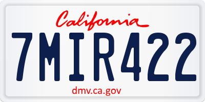 CA license plate 7MIR422