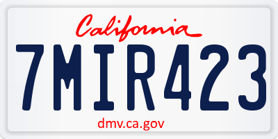 CA license plate 7MIR423