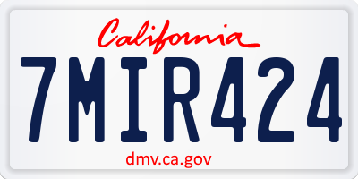 CA license plate 7MIR424