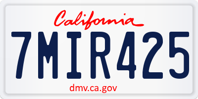 CA license plate 7MIR425