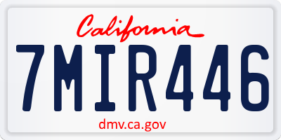 CA license plate 7MIR446