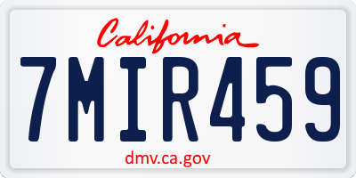 CA license plate 7MIR459