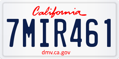CA license plate 7MIR461