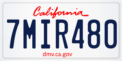 CA license plate 7MIR480