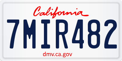 CA license plate 7MIR482