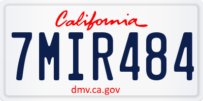 CA license plate 7MIR484