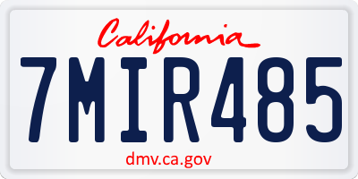 CA license plate 7MIR485