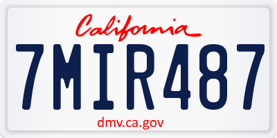 CA license plate 7MIR487