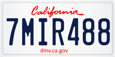CA license plate 7MIR488