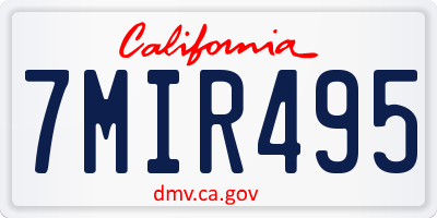 CA license plate 7MIR495