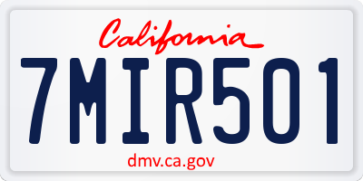 CA license plate 7MIR501