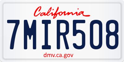 CA license plate 7MIR508