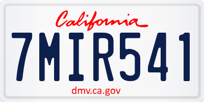 CA license plate 7MIR541