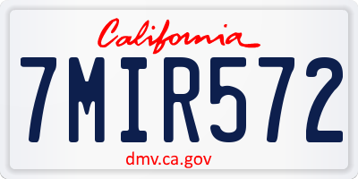 CA license plate 7MIR572