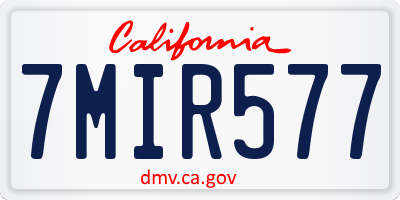 CA license plate 7MIR577