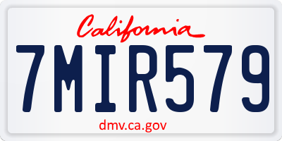 CA license plate 7MIR579