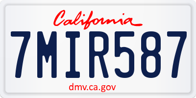 CA license plate 7MIR587