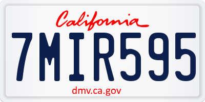 CA license plate 7MIR595