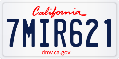 CA license plate 7MIR621