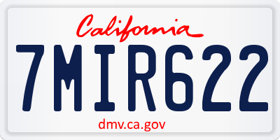 CA license plate 7MIR622