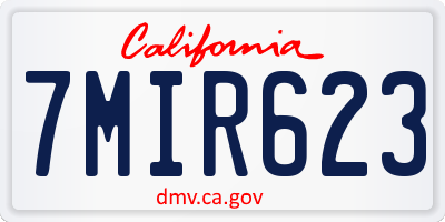 CA license plate 7MIR623