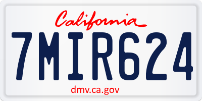 CA license plate 7MIR624