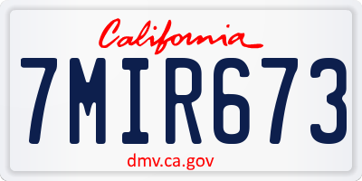 CA license plate 7MIR673