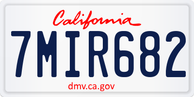 CA license plate 7MIR682
