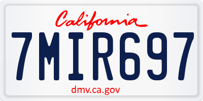 CA license plate 7MIR697