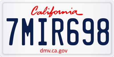CA license plate 7MIR698