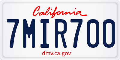 CA license plate 7MIR700