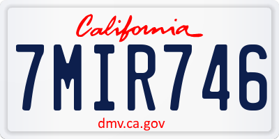 CA license plate 7MIR746