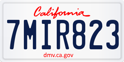 CA license plate 7MIR823