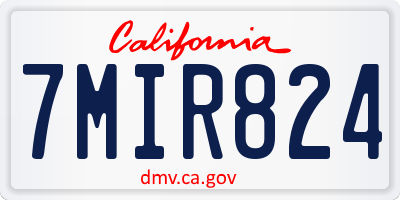 CA license plate 7MIR824